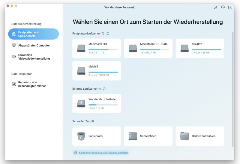 Gelöschte Fotos von der XD-Karte wiederherstellen